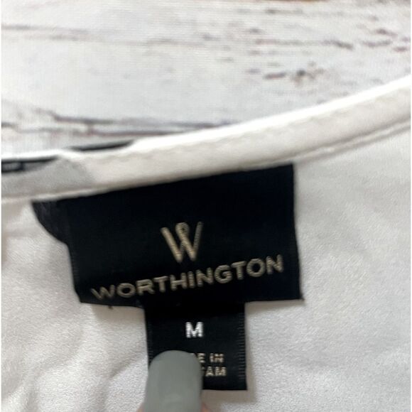 Worthington Polka Dot Bell Sleeve Blouse - Picture 8 of 8